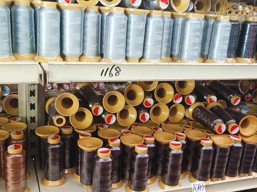 In-house embroidery thread & bobbin library